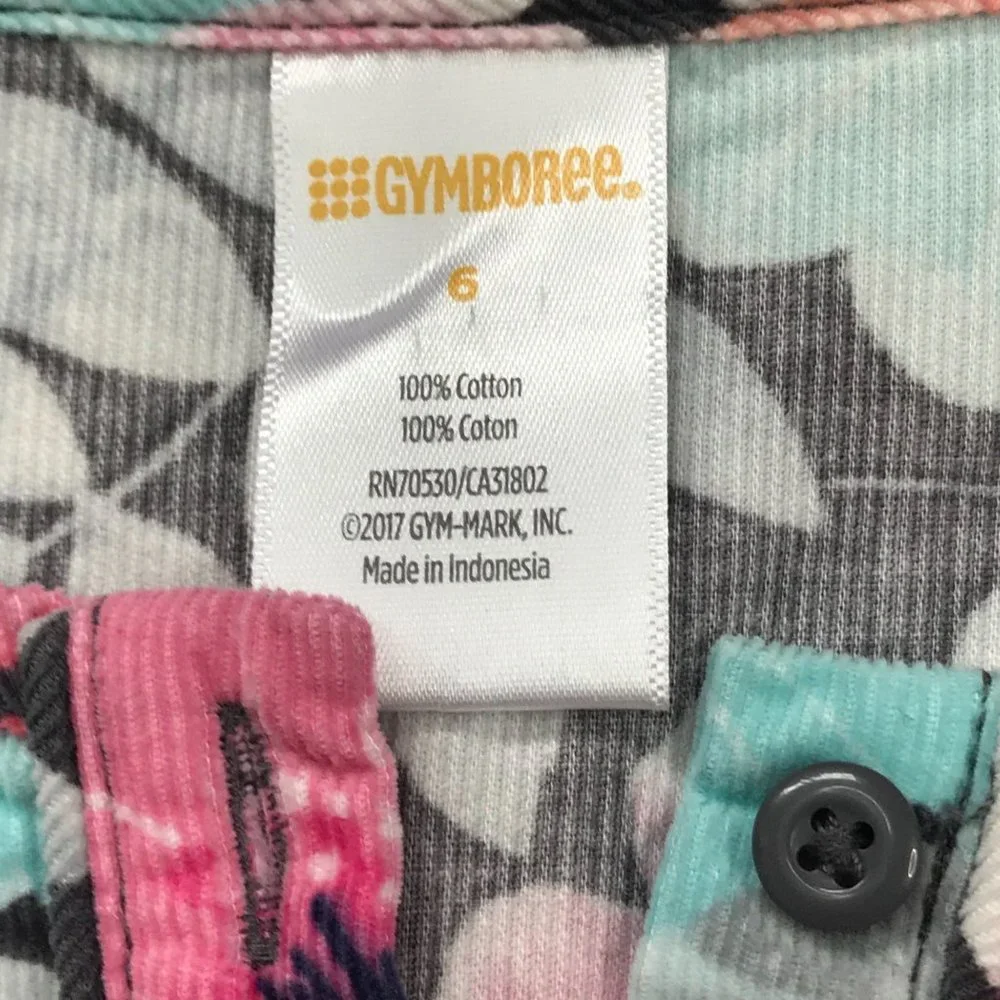Gymboree Floral Corduroy Dress 100% Cotton Lightweight Girls Size 6 Multicolored